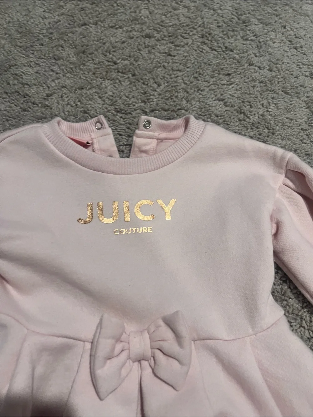 Juicy Couture Pink Girls Snap-Shoulder Bottoms